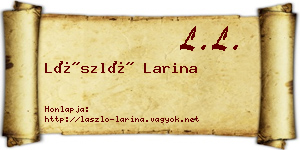 László Larina névjegykártya